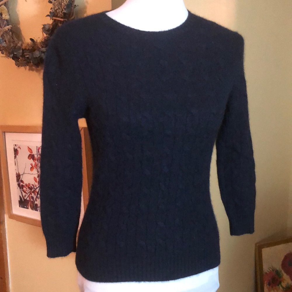 Vintage 00’s LORD & TAYLOR Size Small P Super Soft 2-Ply 100%Cashmere Cable-knit